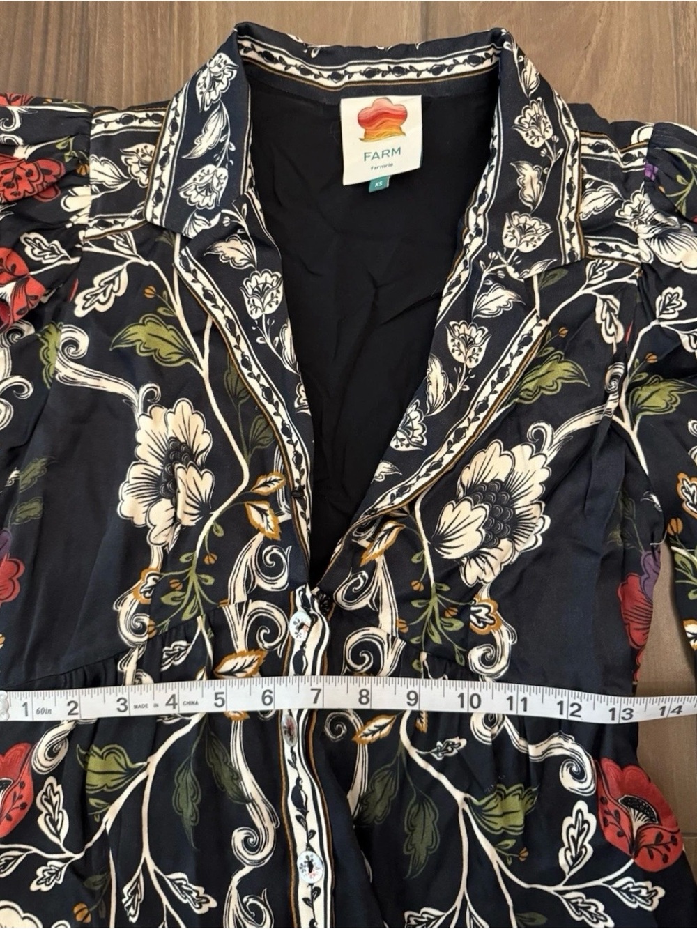Farm Rio Roccoco Floral Minidress Size Medium - Picture 7 of 7